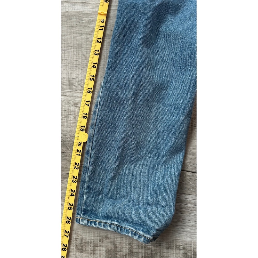Old Navy Womens Distressed Denim Overalls Medium Wash Straight Leg Size 14 - Picture 7 of 8